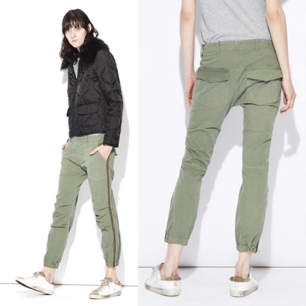 Nili Lotan Olive Green Cargo Ankle Pants
